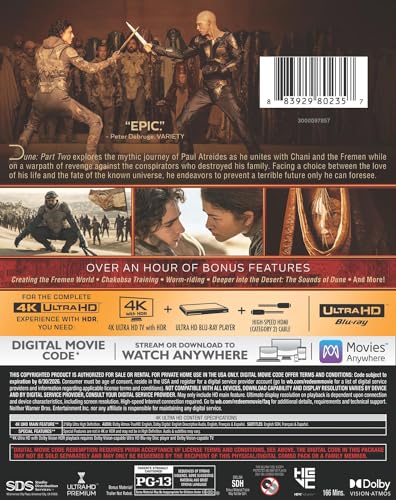 Dune: Part Two (4K Ultra HD + Digital)