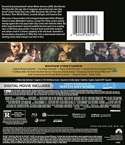 Gangs of New York (Blu-ray + Digital)
