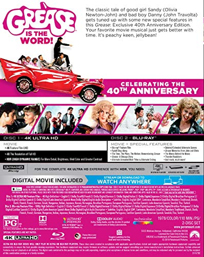 Grease (4K UHD + Blu-ray + Digital)