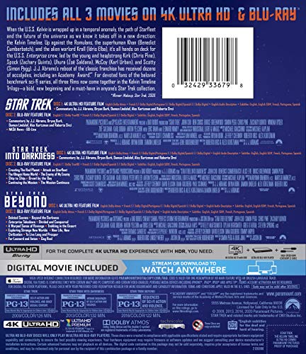 Star Trek Trilogy: The Kelvin Timeline (4k UHD + Blu-ray + Digital)