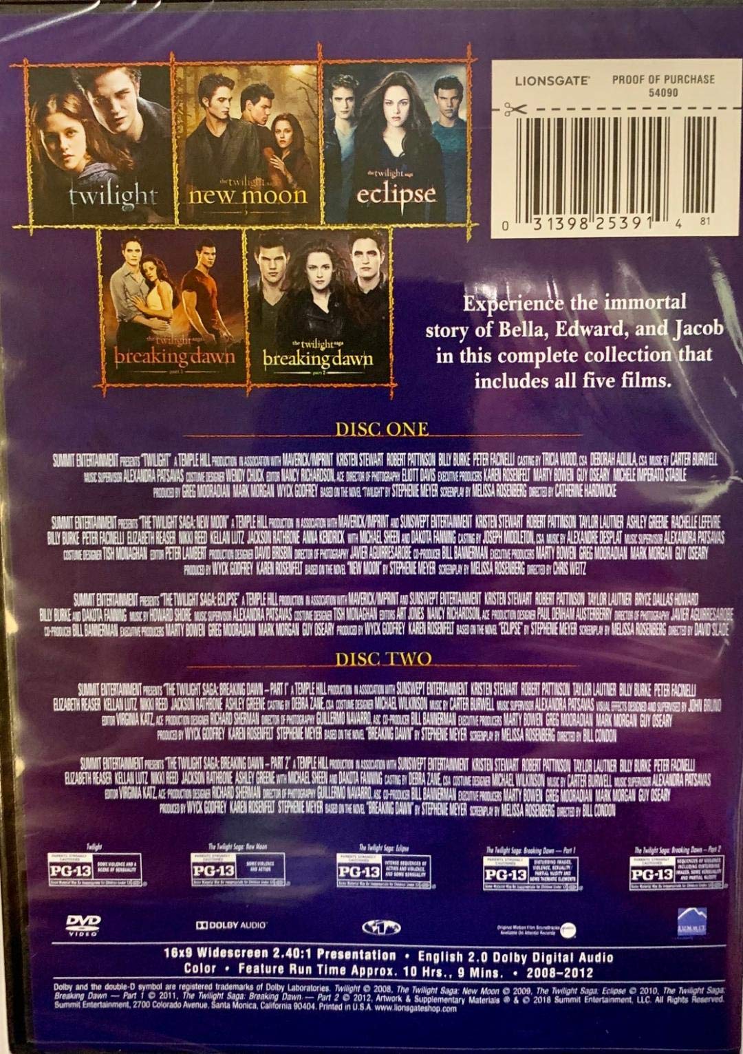 Twilight Saga 5 Movie Collection [DVD]
