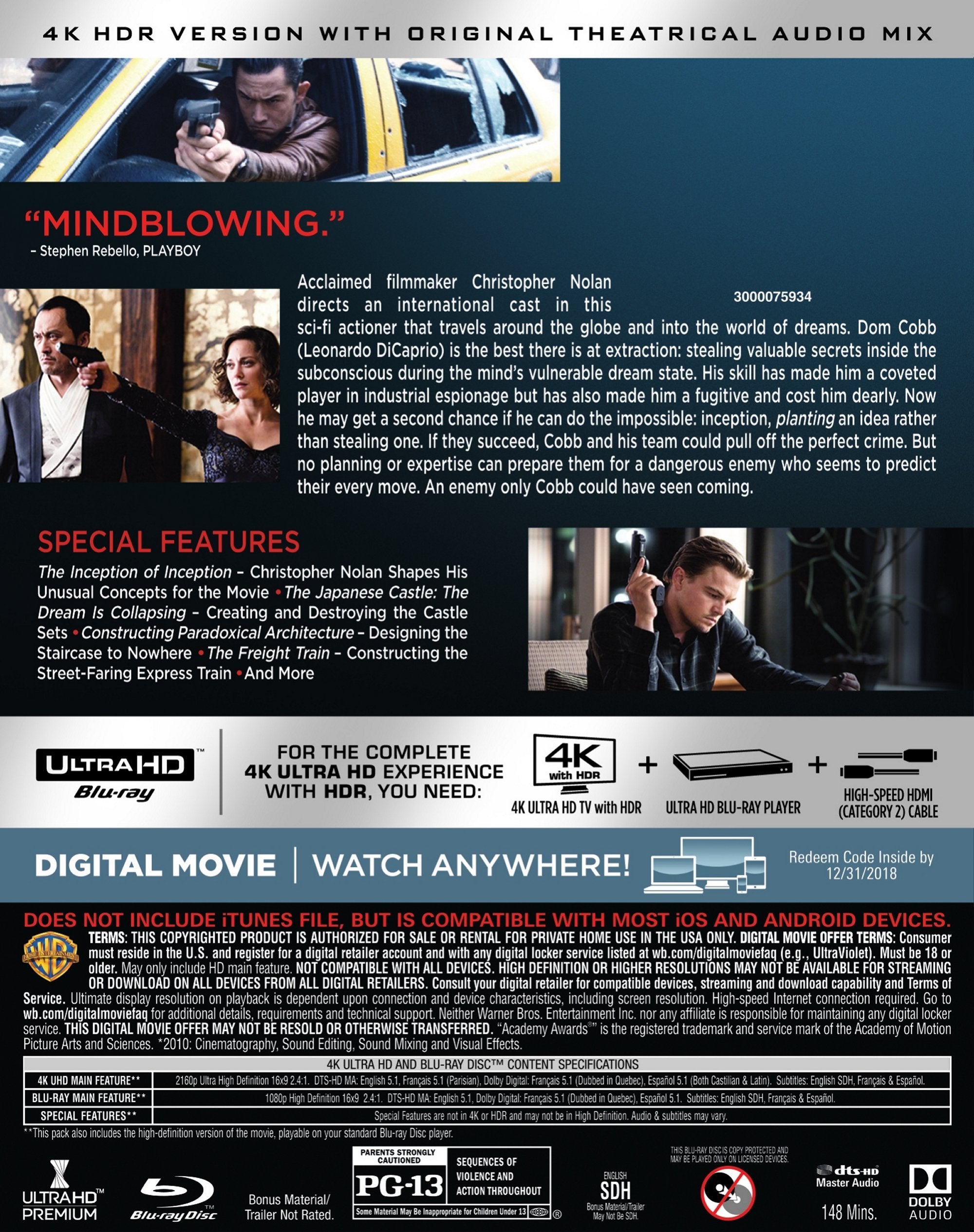 Inception (4K Ultra HD/BD) (4K Ultra HD)