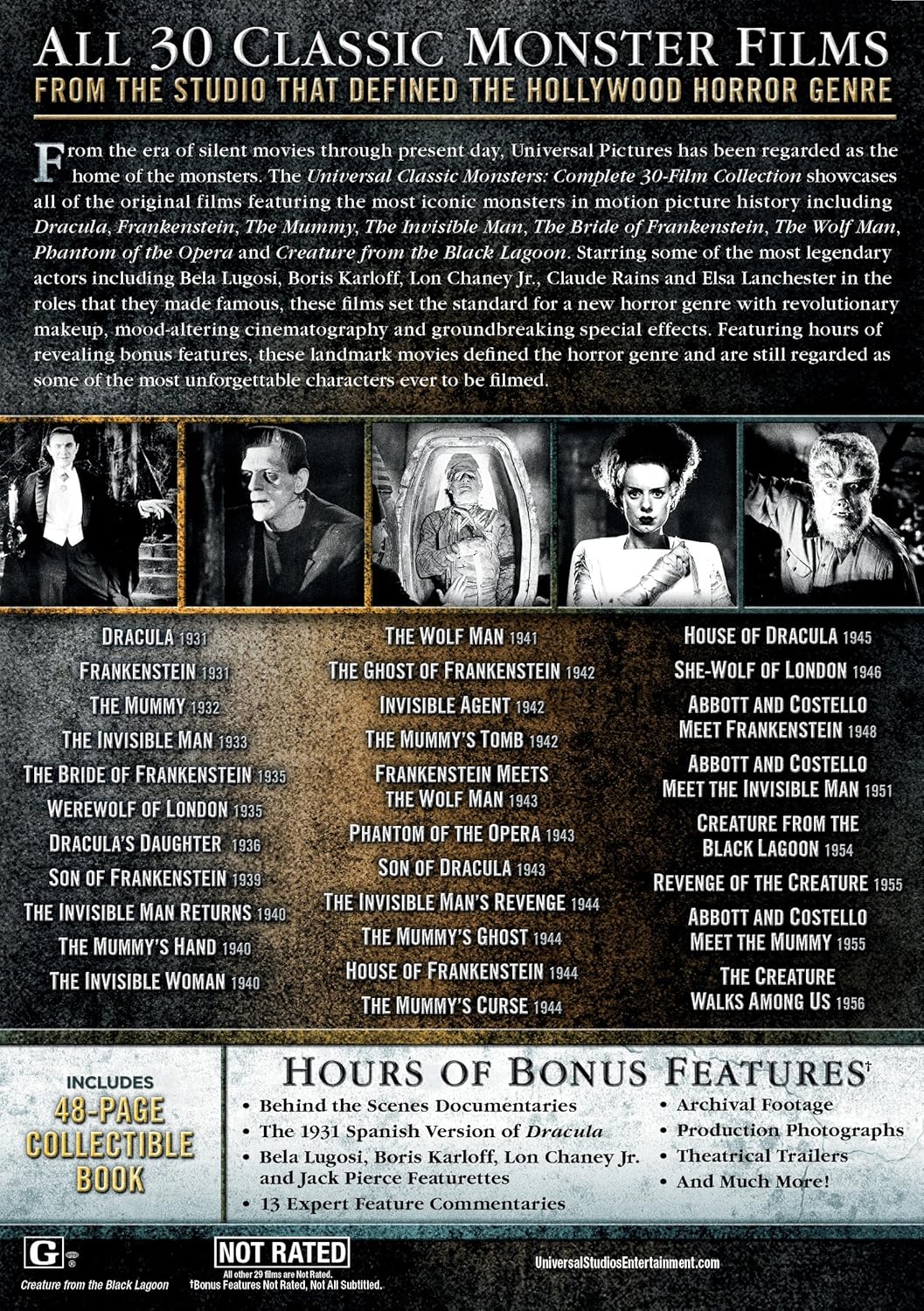 Universal Classic Monsters – Complete 30-Film Collection (DVD) Box Set